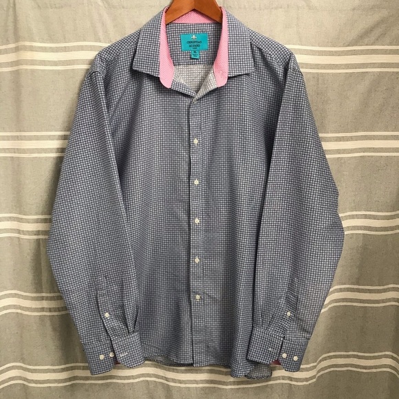 CHRISTIAN AUJARD / Blue & Pink Long Sleeve Button Down Size XL - Picture 1 of 11
